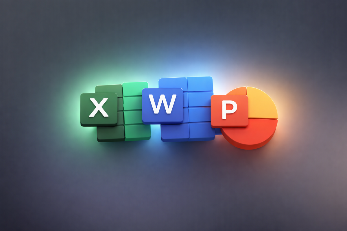 Microsoft Excel, Word und PowerPoint.